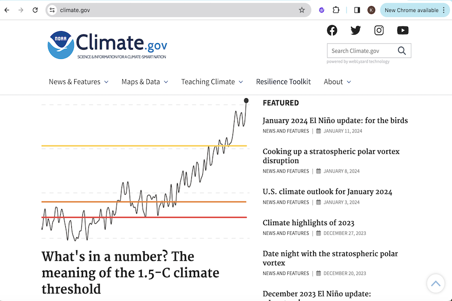 Snapshot of Climate.gov