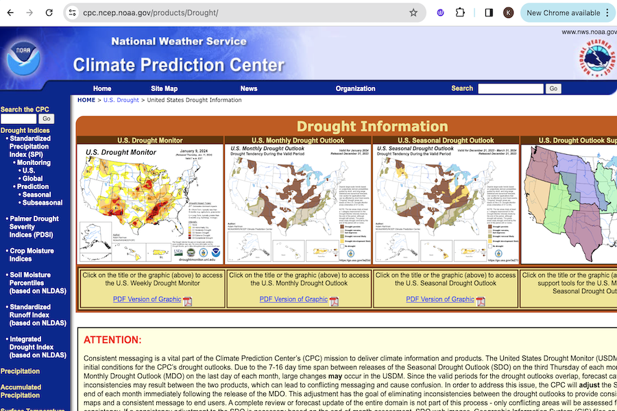 Snapshot of U.S. Drought Outlook