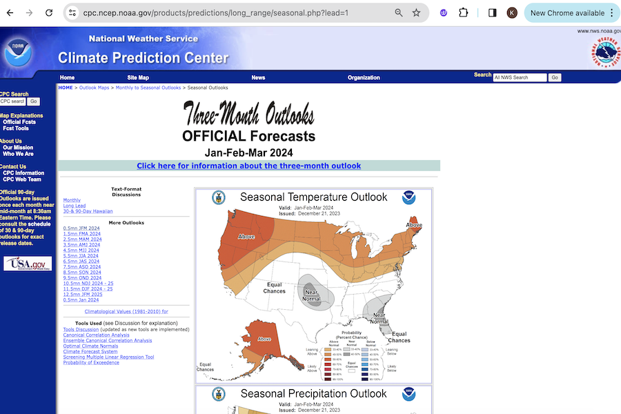 Snapshot of U.S. Seasonal Outlook