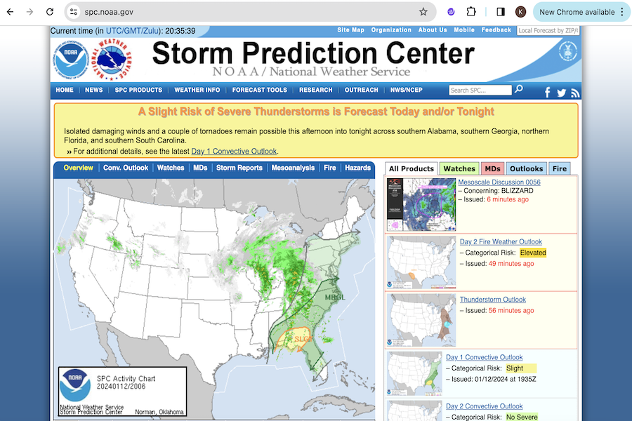 Snapshot of Severe Weather Outlook