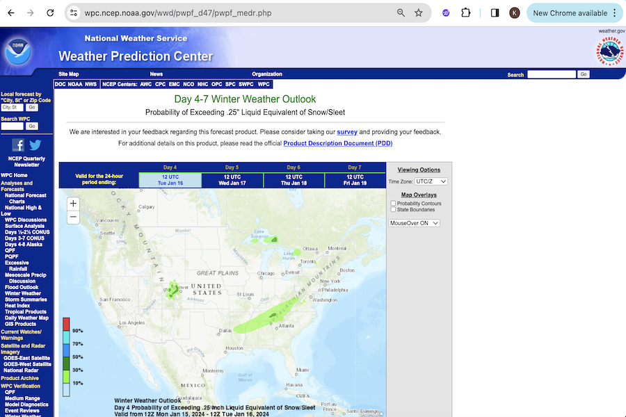 Snapshot of Winter Weather Outlook Days 4-7