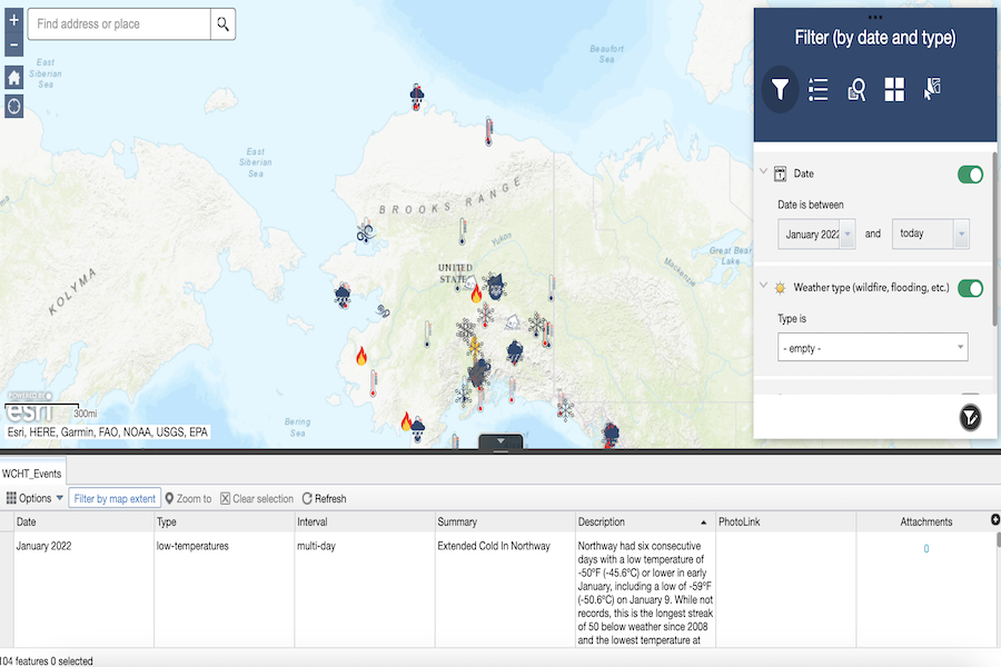 Snapshot of Alaska Weather & Climate Highlights Map