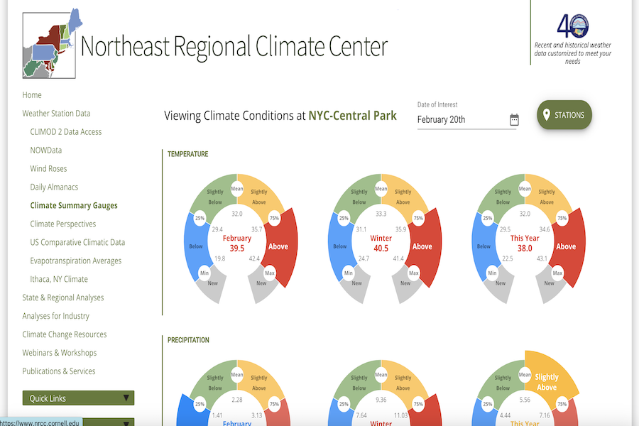 Snapshot of Climate Summary Gauges
