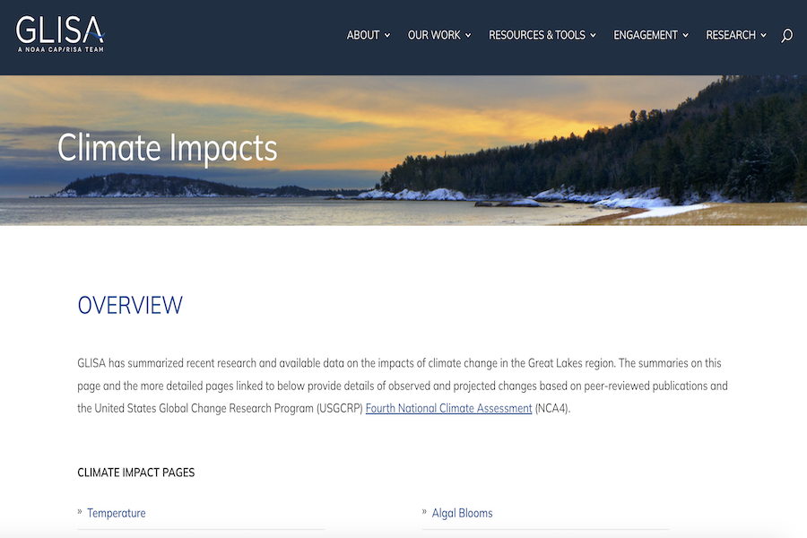 Snapshot of Great Lakes Climate Impacts