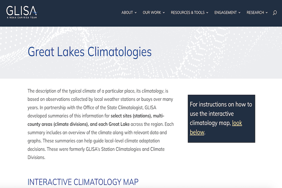 Snapshot of Great Lakes Climatologies