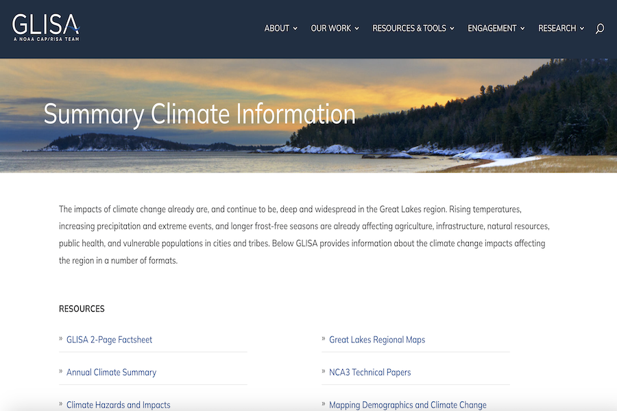 Snapshot of Great Lakes Summary Climate Information
