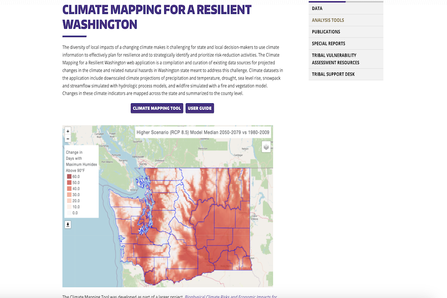 Snapshot of Climate Mapping for a Resilient Washington