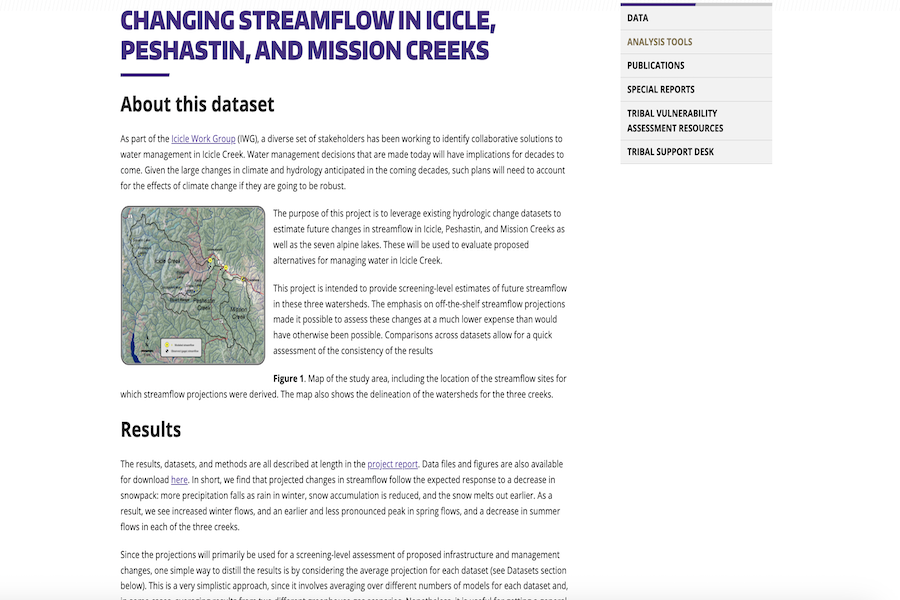 Snapshot of Changing Streamflow in Icicle, Peshastin, and Mission Creeks