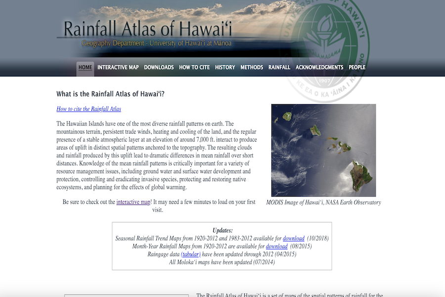 Snapshot of Rainfall Atlas of Hawai‘i