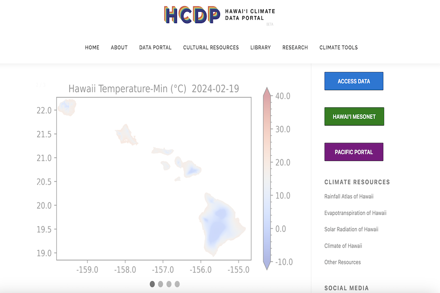 Snapshot of Hawai‘i Climate Data Portal 