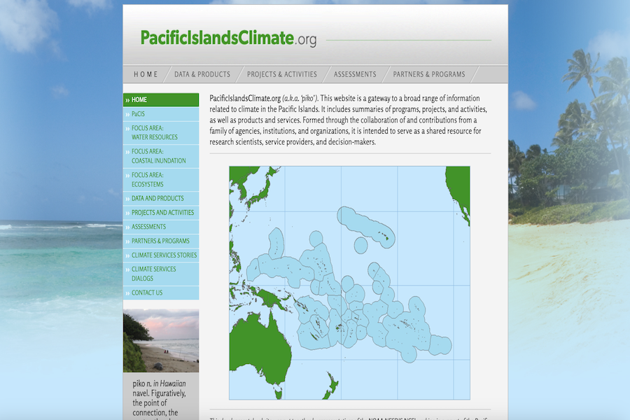 Snapshot of PacificIslandsClimate.org