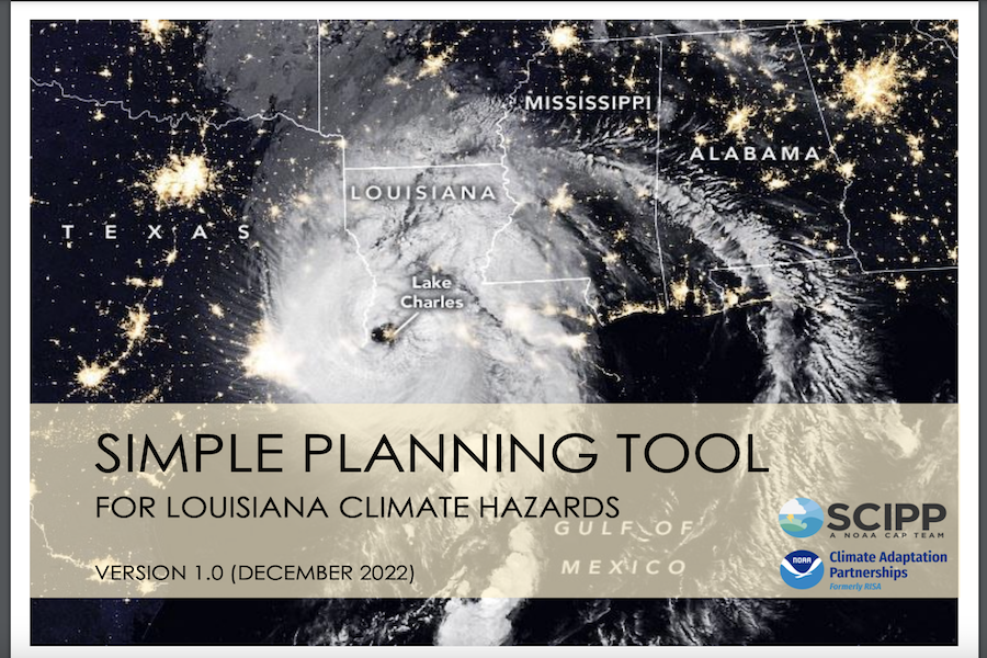 Snapshot of Simple Planning Tool for Louisiana Climate Hazards