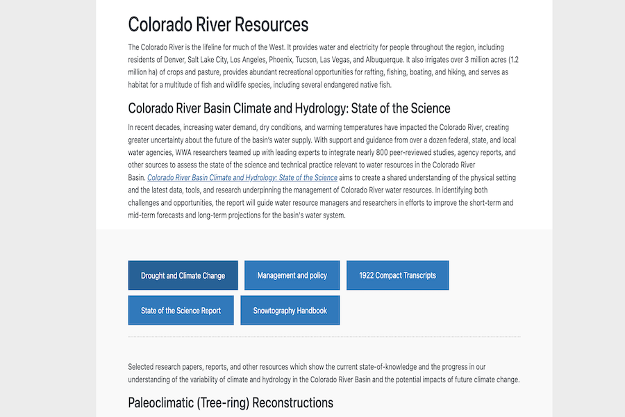 Snapshot of Colorado River Resources