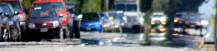 Road with heat mirage