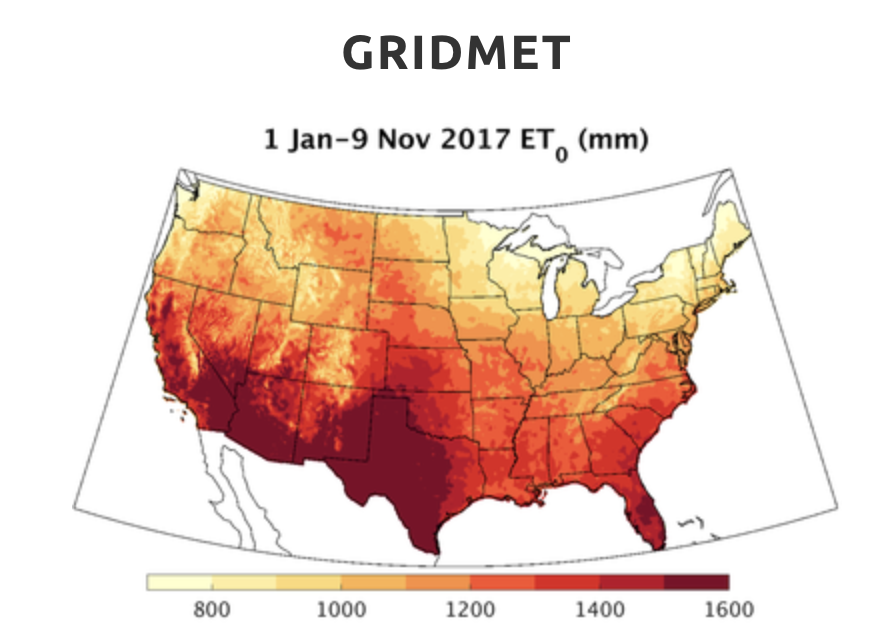 geographic coverage of gridmet data