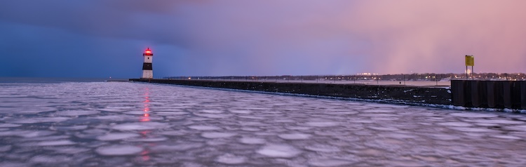 Presque Isle Lighthouse in ice